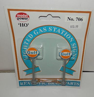 Model Power HO Scale LIGHTED Gas Station Signs Gulf #706 NIP