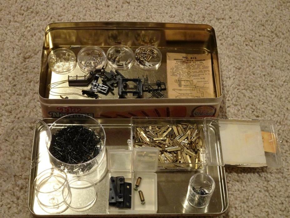 BOX OF HO SCALE SCREWS FITTINGS CONNECTORS LIGHTS PARTS