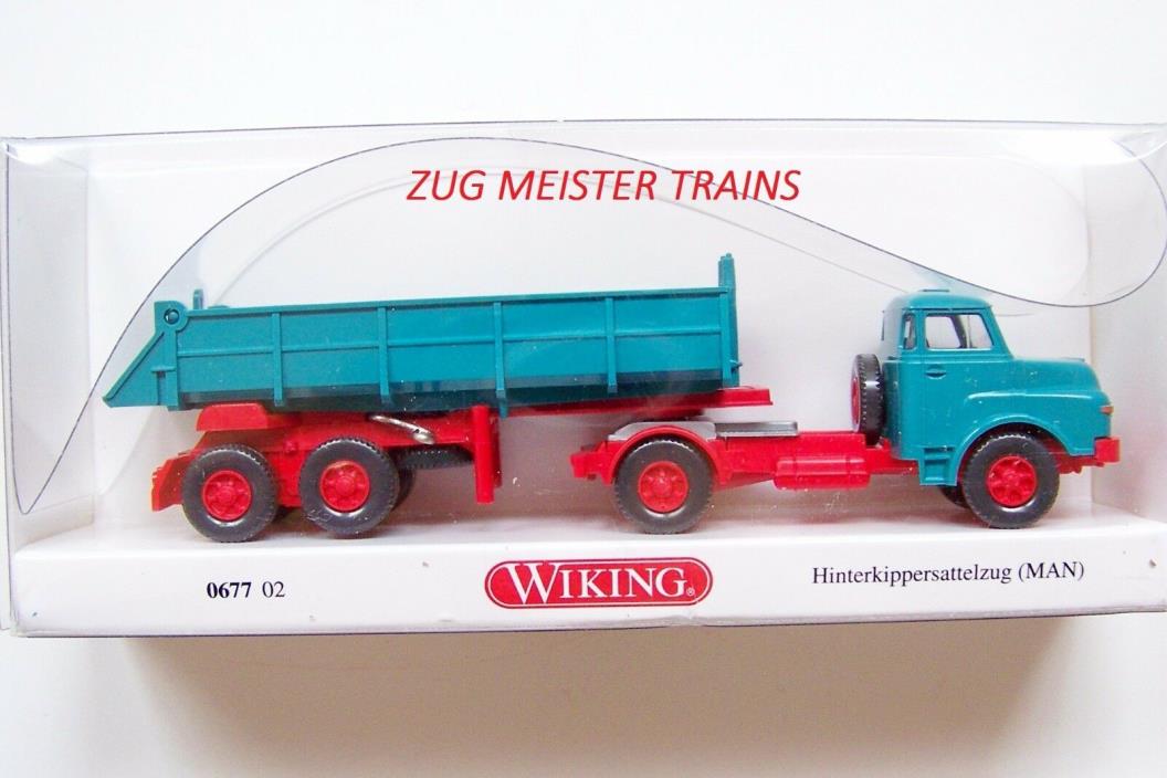 HO scale Wiking 1959 MAN Day Cab with Rear End Dump Trailer  :1/87 Model Truck