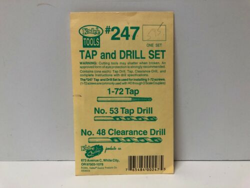HO Scale Kadee #247 Tap & Drill Set #72 Tap #53 Tap Drill & #48 Clearance Drill