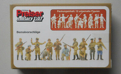 Unpainted Russian Infantry PREISER 1/87 Miniature Diorama Figure HO Scale 16530