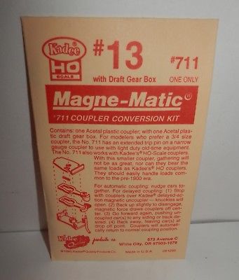 Kadee HO Magne-Matic #711 Coupler Conversion Kit with Draft Gear Box #13/711 NIP