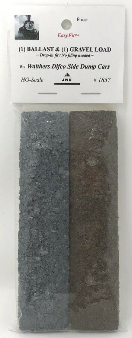 NEW! HO Scale Details - JWD #1837 Ballast & Gravel Load for Walthers Difco Cars