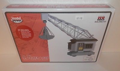 Model Power HO Scale M. Walker & Son Sand & Gravel Rail Crane Kit #303 NIB