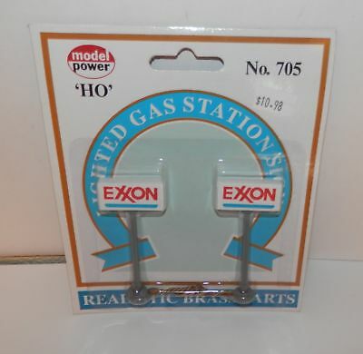 Model Power HO Scale LIGHTED Gas Station Signs EXXON #705 NIP