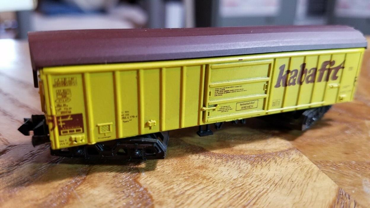 K7 N Scale Train KABAFIT UNIQUE Box Car with TOPPER Yellow and Brown rare one