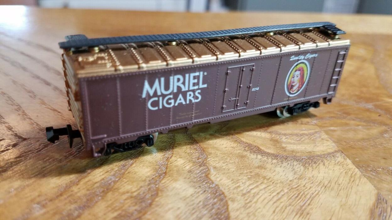 K7 N Scale Train MURIAL CIGARS 8258 Brown with Female Pic LOGO bronze top color