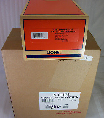 LIONEL 18858 & 11849 1998 CENTENNIAL SET GP-20 ENGINE + 4 REEFER CARS MINT OBs