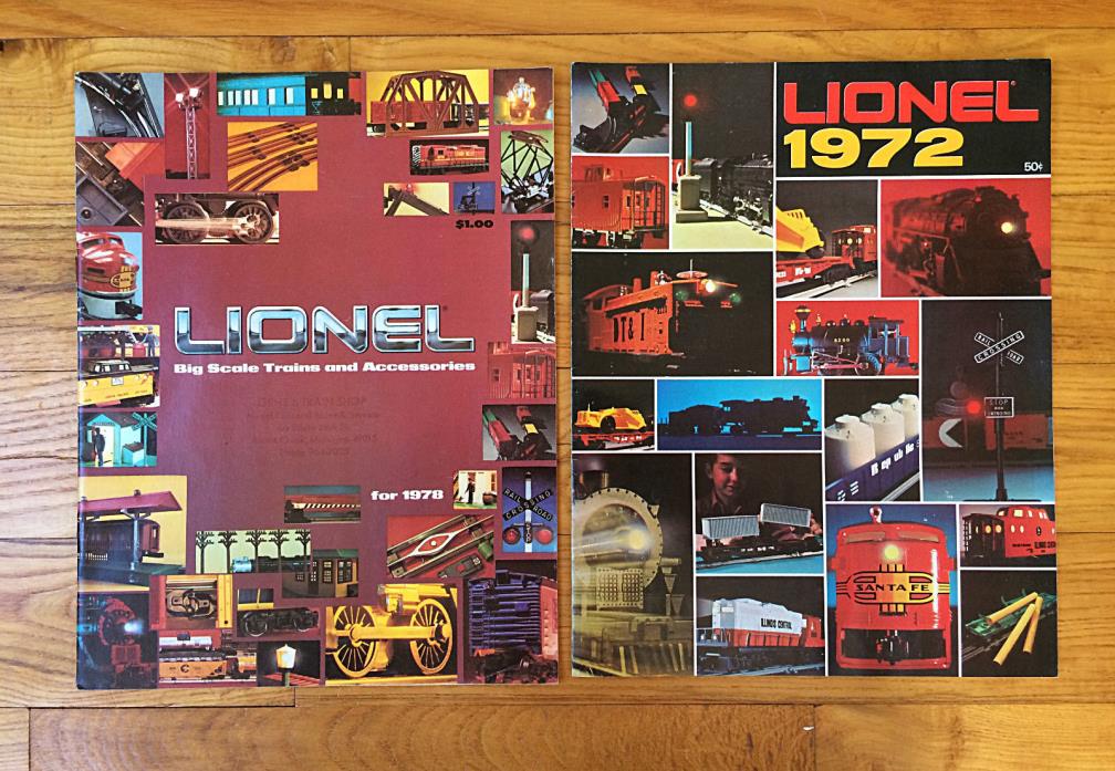 Lot of Two Vintage Lionel Train Catalogs Original 1972 1978 Full Color VGC