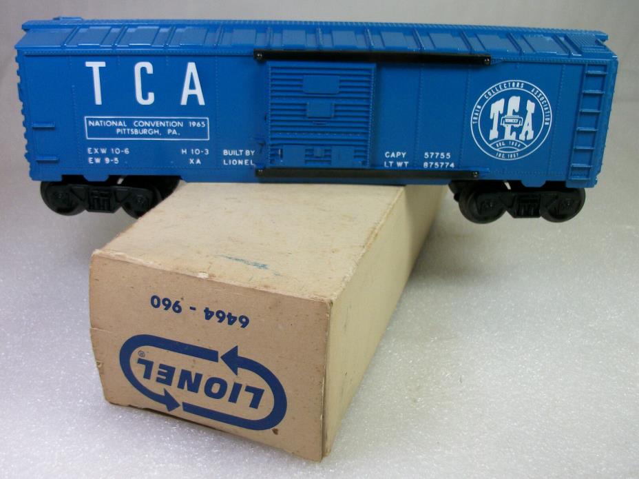 LIONEL POSTWAR 6464-1965 TCA 1965 CONVENTION BOX CAR UNRUN C-8 HTF ORIGINAL BOX