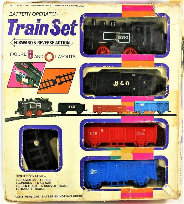 Apple Toy Train Set Model Train Set Battery Operated Vintage HTF