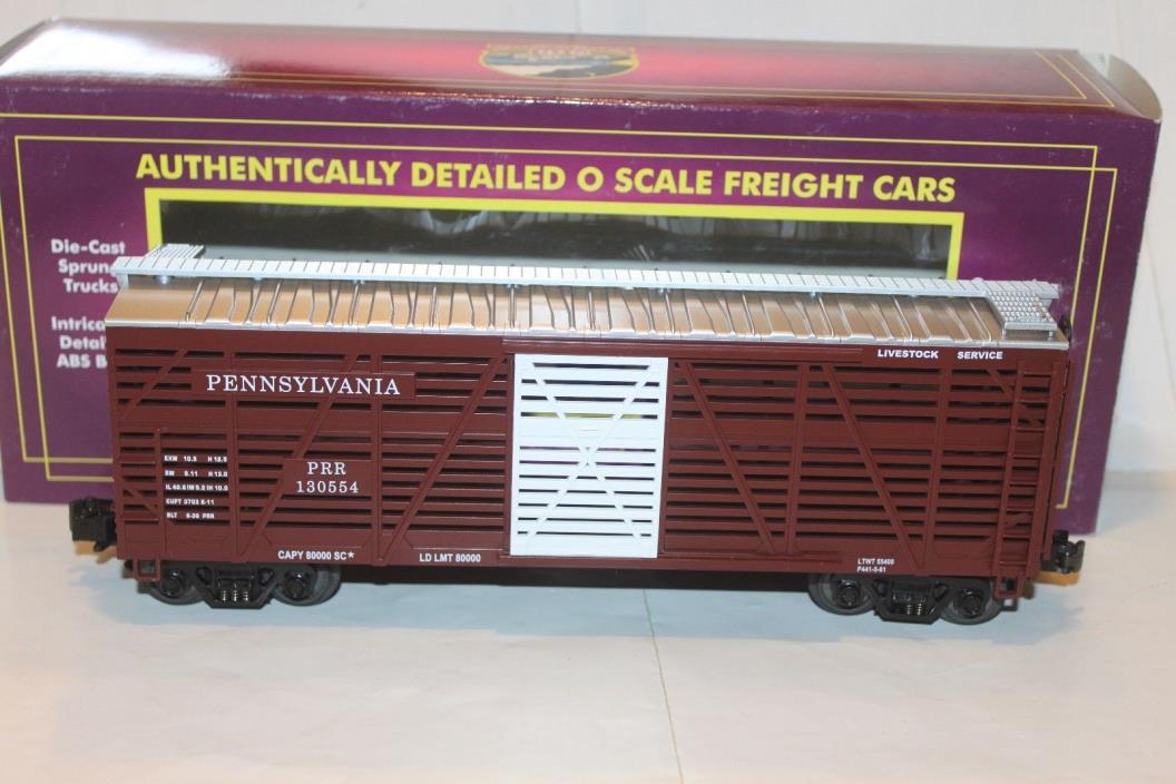 MTH PREMIER 20-94503 PENNSYLVANIA STEEL SIDED STOCK CAR RATED  FACTORY NEW