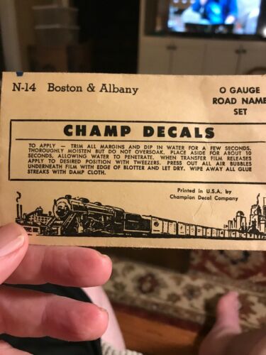 Champ O scale Decals N-14 Boston & Albany Complete