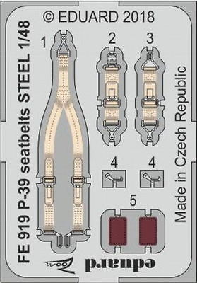 Eduard 1/48 P-39 Airacobra  Seatbelts STEEL (Trumpeter) FE919