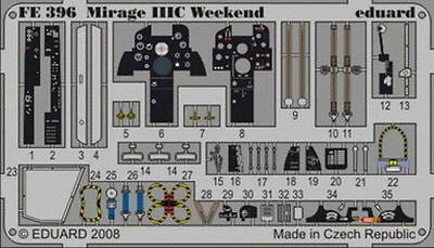 Eduard 1/48 Mirage IIIC Cockpit+Seatbelt (Eduard) FE396