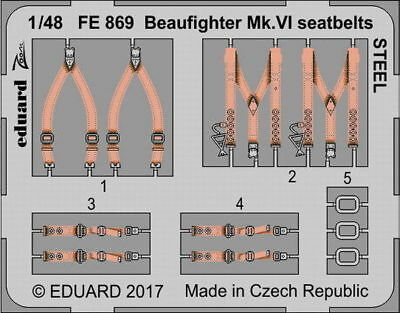 Eduard 1/48 Beaufighter Mk.VI Seatbelts STEEL (Tamiya) FE869