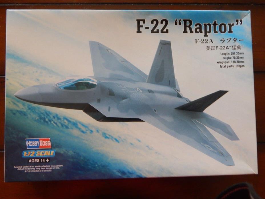 Hobby Boss 1:72 Scale F-22 Raptor Model Kit