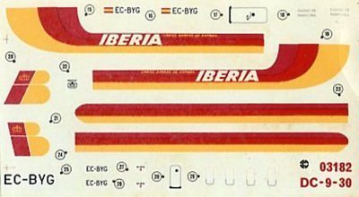 Airfix 1:144 Douglas DC-9-30 Iberia Decal #03182decU