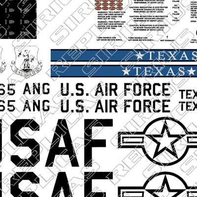 Multi-Scale USAF / Texas ANG C-130 Hi-Res Decal Patterns, 3 JPG files, via email
