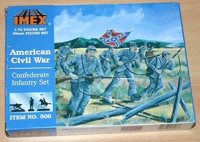8-506D IMEX 1/72nd (25mm) SCALE CONFEDERATE INFANTRY SET PLASTIC MODEL KIT