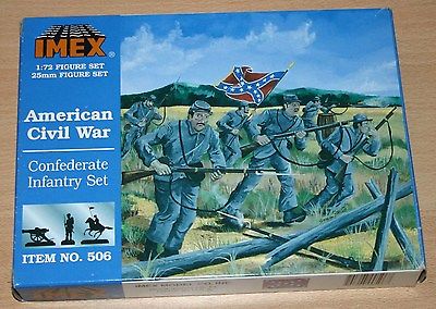 8-506B IMEX 1/72nd (25mm) SCALE CONFEDERATE INFANTRY SET PLASTIC MODEL KIT
