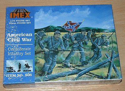 8-506A IMEX 1/72nd (25mm) SCALE CONFEDERATE INFANTRY SET PLASTIC MODEL KIT