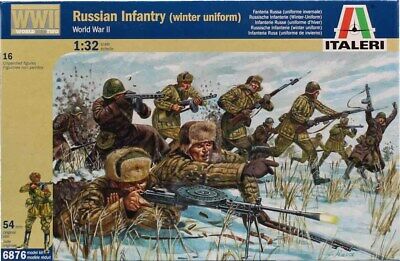 Italeri 1:32 54mm WWII Russian Infantry Winter Uniform Figure Kit #6876
