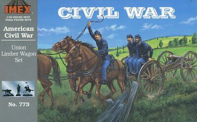 IMEX 1:32 54mm American Civil War Union Limber Wagon Set Plastic Figure Kit #773