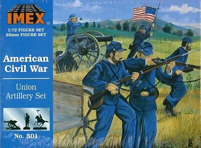 IMEX 1:72 25mm American Civil War Union Artillery Set Plastic Figure Kit #501