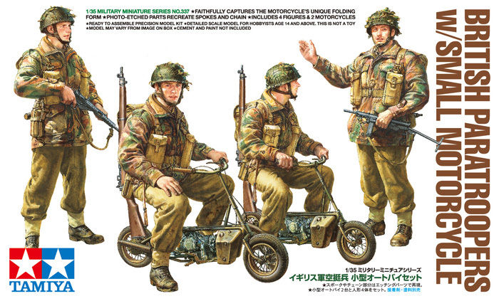Sealed Tamiya 1/35 British Paratroopers w/Small Motorcycle 35337 (w/ Photo Etch)