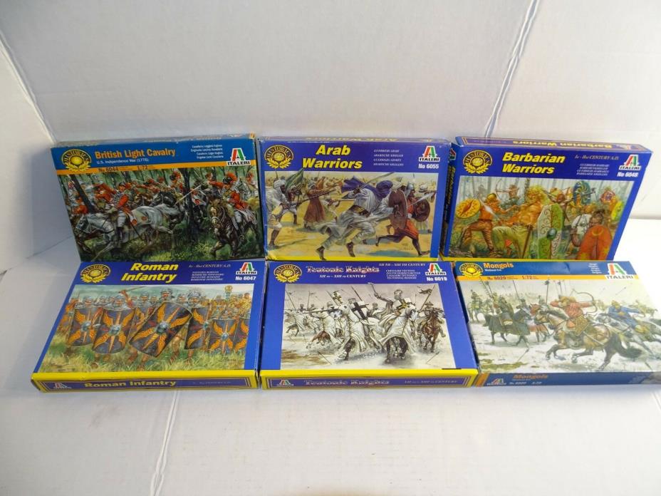 Italeri Models Mixed Lot 6 1/72 Soldiers Infantry Knights Warriors Cavalry