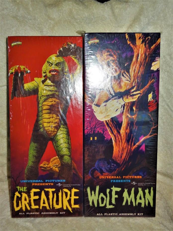 *SEALED* Universal Monsters WOLFMAN & CREATURE Assembly Model Kit 425-98 & 7501