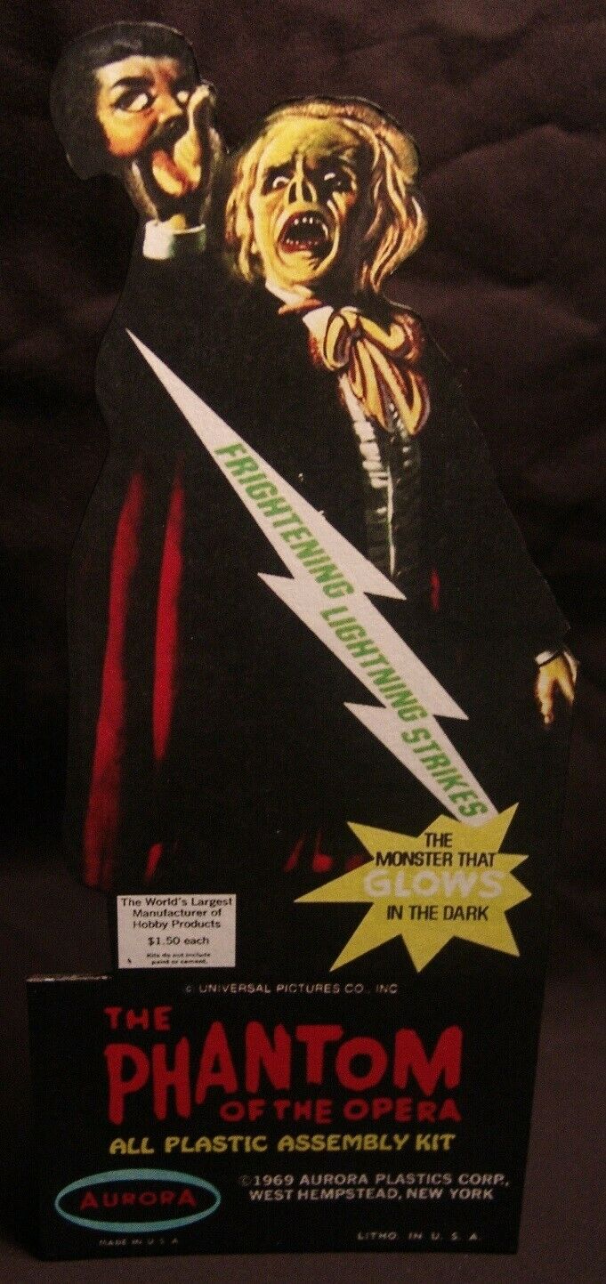 Aurora 1969 Phantom of the Opera Frightening Lightning repro mini standee (NEW)
