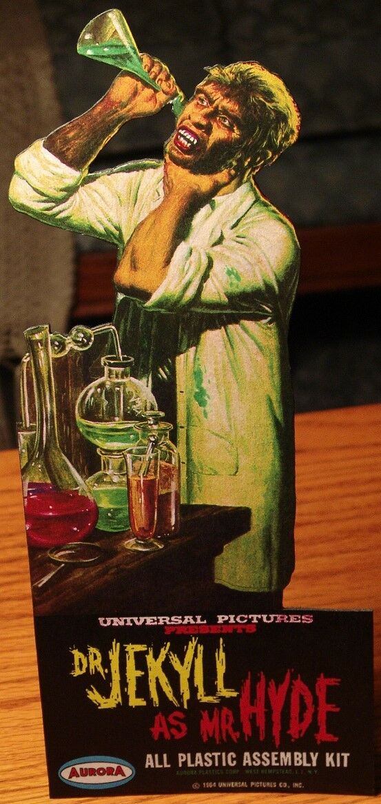 Dr. Jekyll and Mr. Hyde 1964 AURORA die-cut counter standee reproduction (NICE)