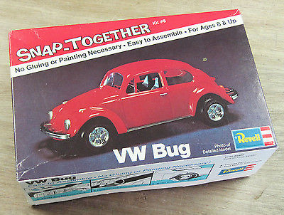 Clean Vintage 1974 Revell Snap-Together VW Bug - BOX ONLY