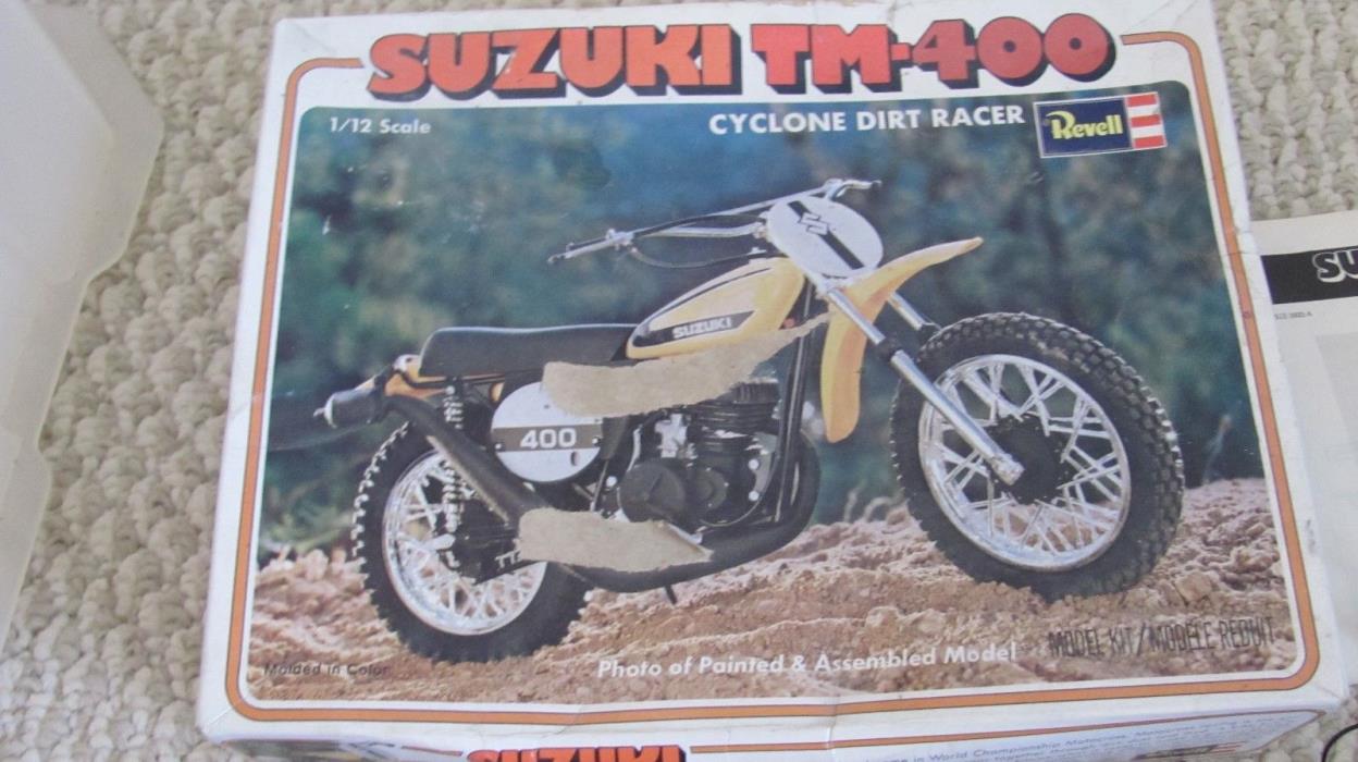 Vintage 1976 Revell Suzuki TM 400 1/12 Dirt Motocross Motorcycle Model kit