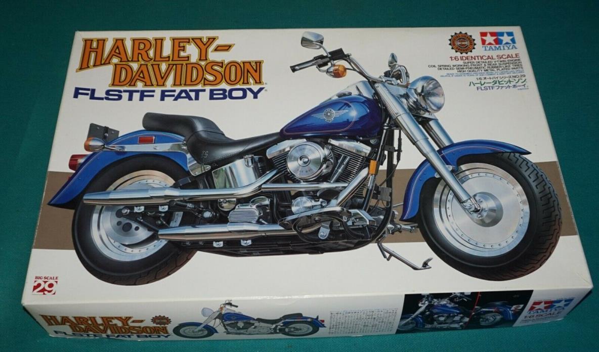 Harley Davidson FLSTF Fat Boy 1/6 Tamiya Metal Frame Complete & Unstarted.