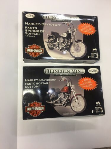 2 Lincoln Mint Harley Davidson Motorcycle FXSTS Springer Softail & FXSTC Custom