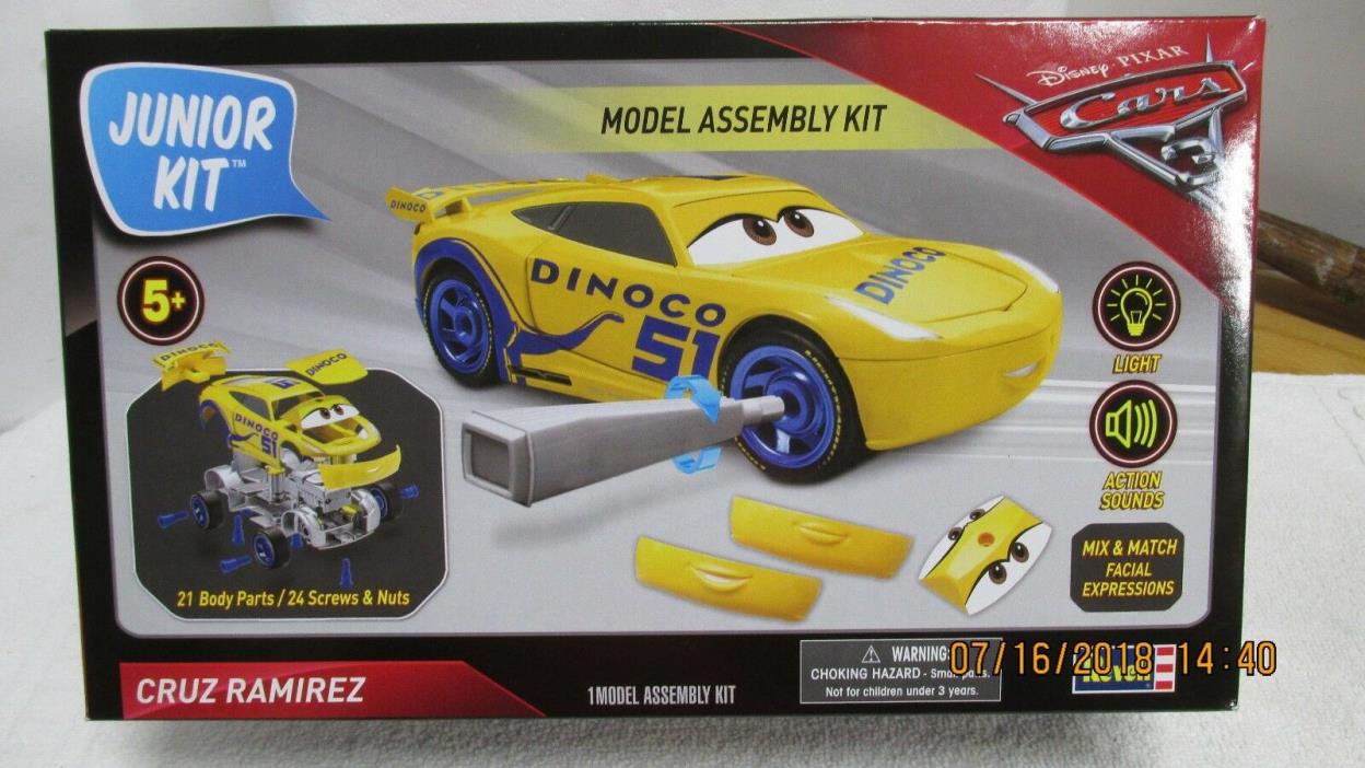 NEW Revell Jr. Cars 3  Cruz Ramirez Model Assembly Kit Model Kit, LIGHTS, SOUND