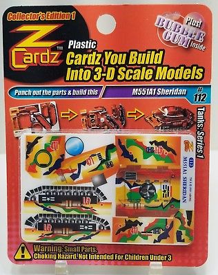 2001 Z Cardz Plastic 3-D Scale Models #112 M551A1 Sheridan Series 1 Orange Cammo