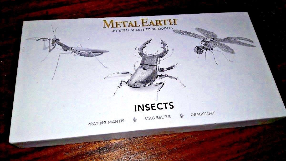 Metal Earth Insects Steel Sheet 3D Models Praying Mantis Stag Beetle Dragonfly