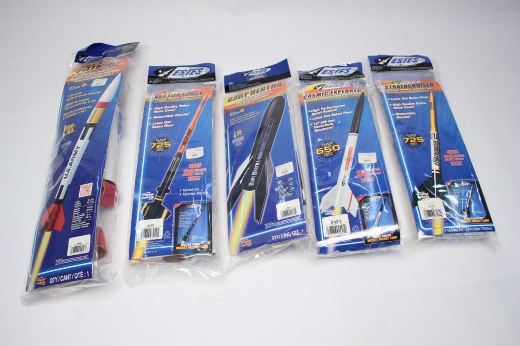 Estes Model Rocket Kits - Lot of 5; Skill Level 1