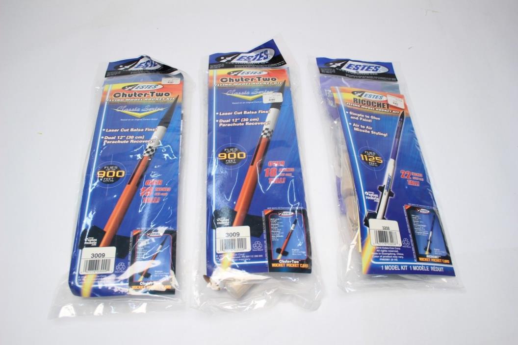 Estes Model Rocket Kits - Lot of 3; Skill Level 1