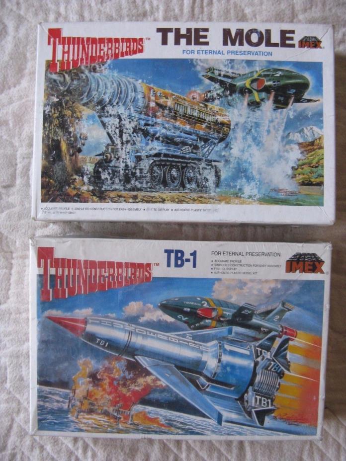 Set of 2 vintage IMEX THUNDERBIRDS model kits TB-1 and THE MOLE