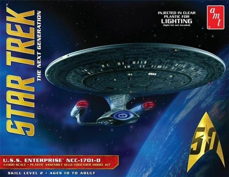 AMT955 Star Trek U.S.S. Enterprise 1701-D (Clear Edition) Model Kit New