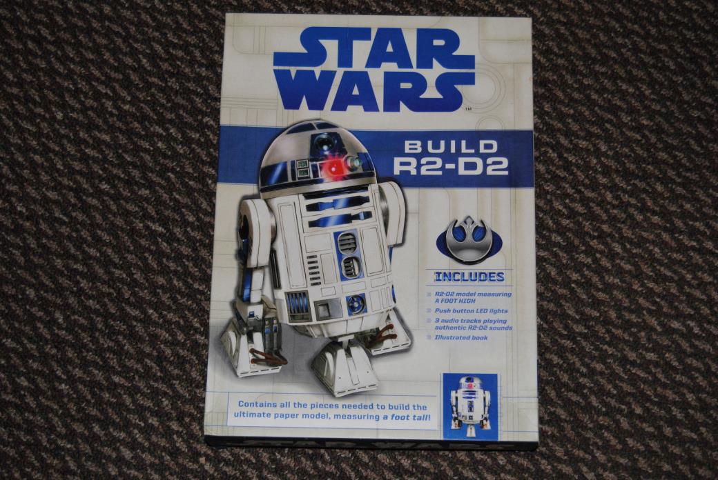 New STAR WARS BUILD R2-D2 Model Kit w/ LED Lights & Audio Chips & Book