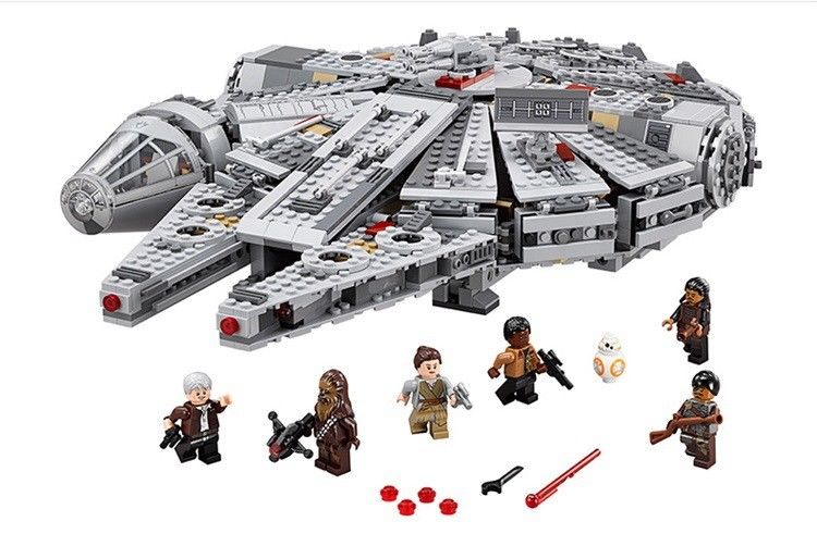 Star Wars Model LEGOS 1381pcs Millennium Falcon for The Force Awakens
