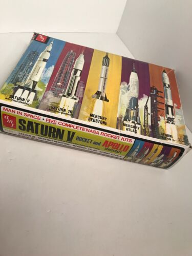 New AMT Man in Space NASA Saturn V Rocket and Apollo Spacecraft 5 Kits in 1