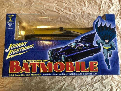 Two (2) Johnny Lightning Batmobile Model Kits 1950's & 1960's Batmobiles, 2002