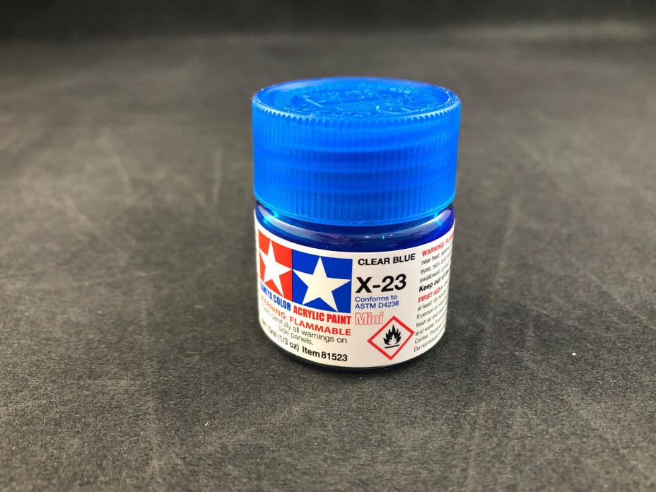 Tamiya Color X-23 Clear Blue Acrylic Paint 10ml 81523 New Ships Free